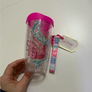 Lilly Pulitzer Tumbler and Lanyard